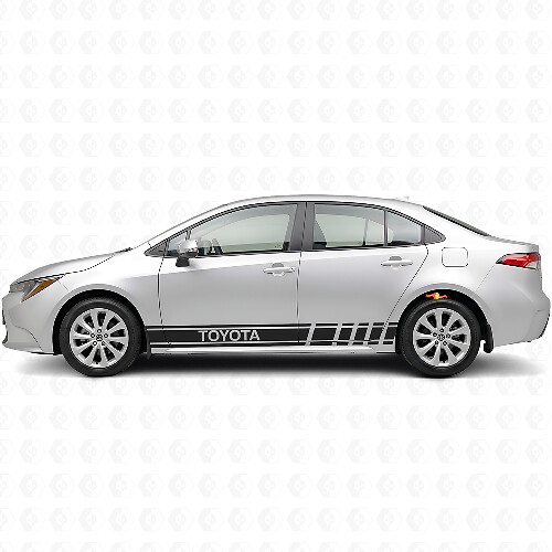 Autocollant Vinyle Latéral à Rayures de Course Marqué pour Toyota Corolla