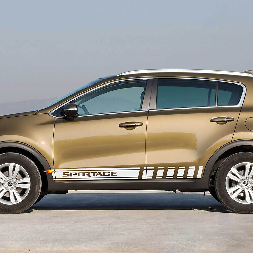 Autocollant en vinyle à rayures latérales de course adapté à Kia Sportage
