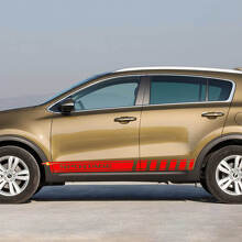 Autocollant en vinyle à rayures latérales de course adapté à Kia Sportage
 2