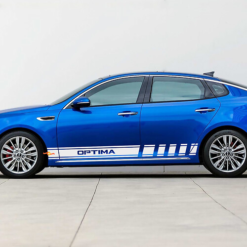 Autocollant en vinyle à rayures latérales de course adapté à Kia Optima
