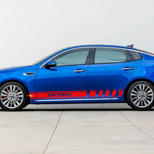 Autocollant en vinyle à rayures latérales de course adapté à Kia Optima
 2