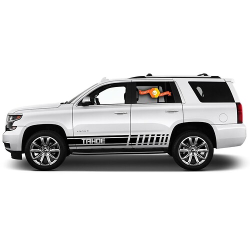 2X graphiques multicolores Chevrolet Tahoe symbole voiture course vinyle autocollant autocollant
