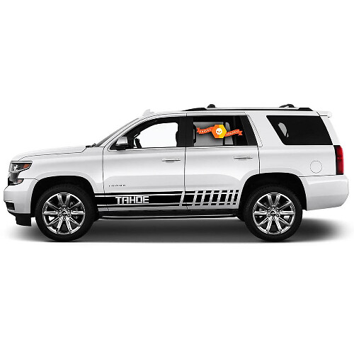 2X Autocollants en vinyle décoratifs latéraux multicolores symbole Chevrolet Tahoe course automobile