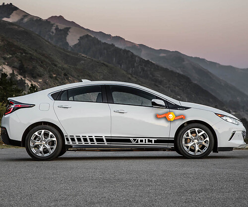 2X graphiques multicolores Chevrolet Volt symbole voiture course vinyle autocollant autocollant
