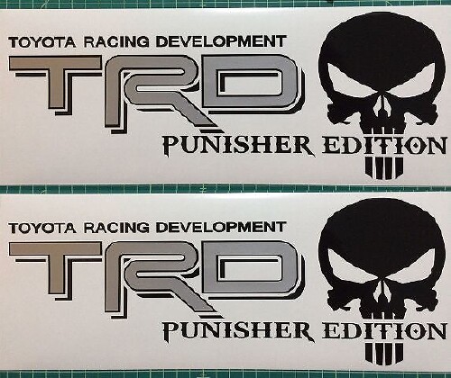 Toyota TRD Truck Off-Road Racing Tacoma Tundra The Punisher Stickers Autocollant