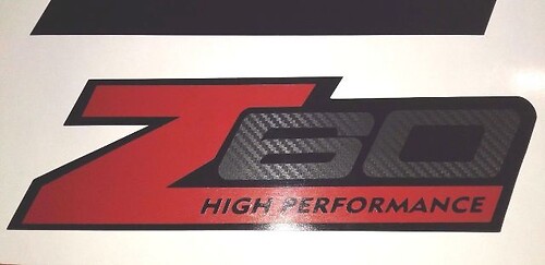 Autocollants Z60 en fibre de carbone haute performance chevy chevrolet (ensemble)
