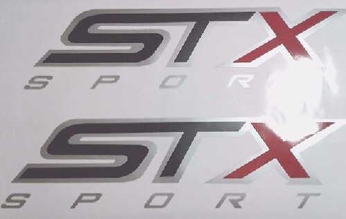 Ensemble d'autocollants décoratifs latéraux STX Sport pour camion - Gris mat noir