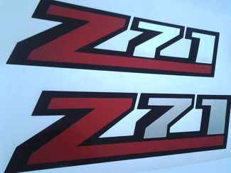 Z71 sticker silverado sticker (set) chrome brossé et rouge