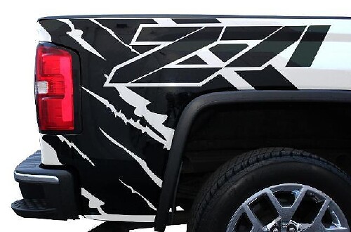 Kit de vinyle autocollant Z71 pour panneau de benne GMC Sierra 2014-2017