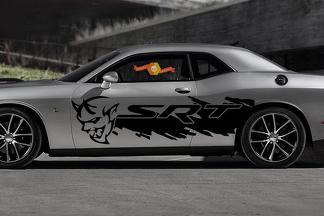 Dodge Demon Challenger SRT côté Splash Logo voiture Mopar vinyle autocollant Graphic Grunge