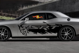 Dodge Demon Challenger SRT côté Splash Logo voiture Mopar vinyle autocollant Grunge graphique