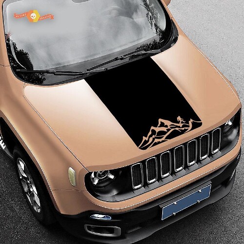 Autocollant en vinyle capot Mountain Yeti Bigfoot pour Jeep Renegade