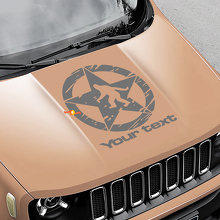 Autocollant Vinyle Capot Dégradé Rayé Yeti Sasquatch Army Star pour Jeep Renegade 2