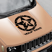 Autocollant Vinyle Capot Dégradé Rayé Yeti Sasquatch Army Star pour Jeep Renegade 3
