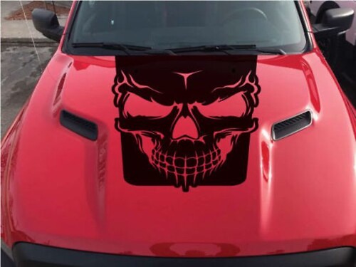 Autocollant Vinyle Capuche Tête de Mort pour RAM 1500 Rebel 2015-2017