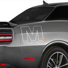 Autocollant vinyle logo Mopar M arrière latéral pour Dodge Challenger_2