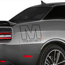 Autocollant vinyle logo Mopar M arrière latéral pour Dodge Challenger_3