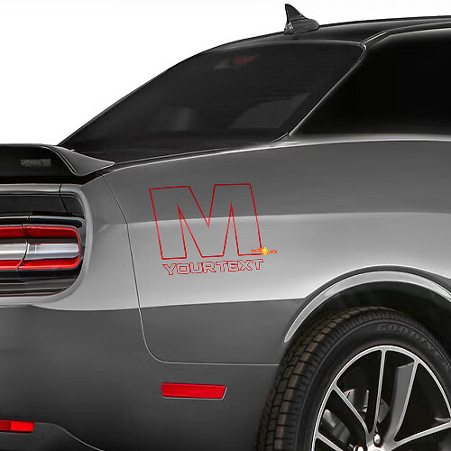 Autocollant Vinyle Logo Mopar M Arrière Latéral 2 pour Dodge Challenger