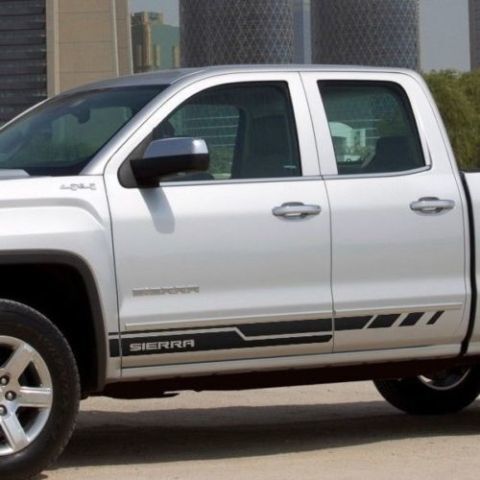 Autocollants Bandes Géométriques Lettrage Sierra pour Panneau Latéral de Porte GMC Sierra