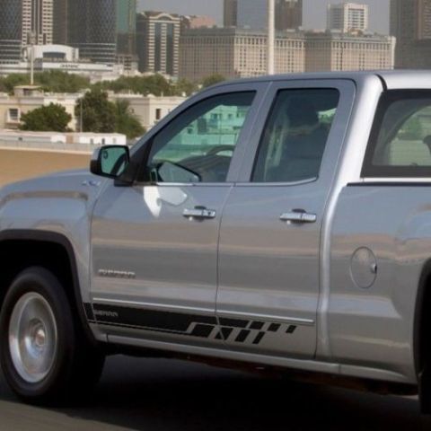 Autocollants Lettrage Géométrique Bandes Panneau Latéral Portière 2 pour GMC Sierra
