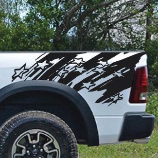 Drapeau américain étoiles Splash Splatter Grunge camionnette vinyle décalque lit graphique
