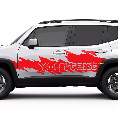 Autocollant en vinyle graphique éclaboussure de texte personnalisé pour portes latérales Jeep Renegade