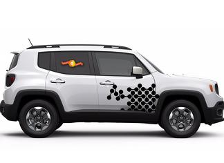 Formes Cercles Rétro Puzzle Graphique Sticker Autocollant Camion Véhicule SUV Renegade Voiture