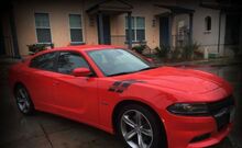 Autocollants en vinyle à bande de haie de garde-boue de marque pour Dodge Charger 2012-2018_2