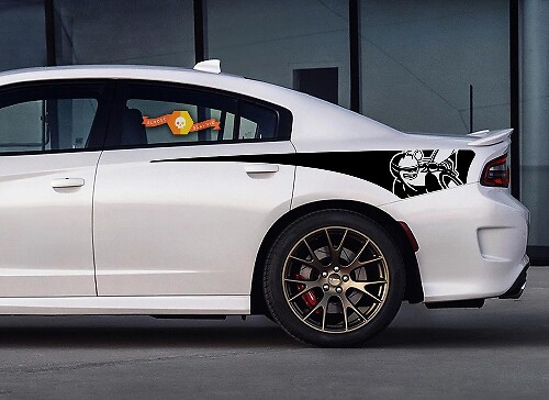 Ensemble d'autocollants vinyle bandes arrière Scat Pack pour Dodge Charger 2015-2020