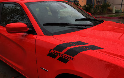 Custom Triple Hash Stripe Pair — Autocollant vinyle (capot, aile) pour Dodge Charger 2015-2017