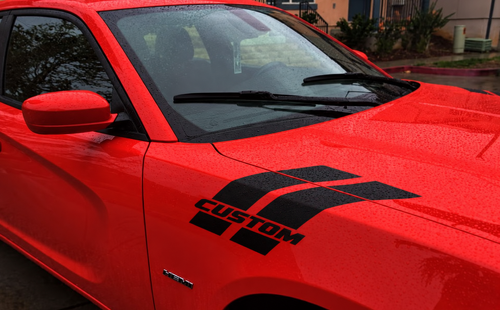 CUSTOM Hash Stripes — Autocollant en vinyle (capot, aile) pour Dodge Charger Hellcat 2015-2017