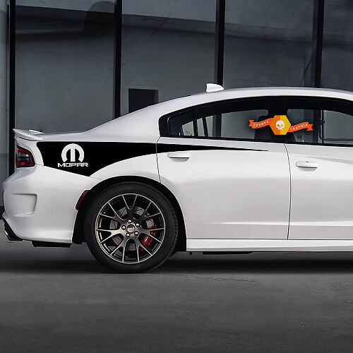 Autocollant en vinyle bandes style Mopar pour bas de caisse Dodge Charger 2015-2017