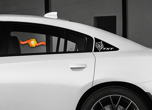 TXT Custom Cat Head C Pillar Pair Montant Autocollant vinyle pour Dodge Charger 2011-2018