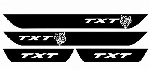 Ensemble de 4 bas de porte en vinyle autocollant TXT Custom Cat Head pour Dodge Charger 2016-2018