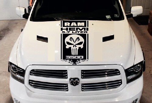 DODGE RAM HEMI 5.7L 3500 2500 1500 1xHOOD DECAL graphique vinyle autocollant autocollant logo