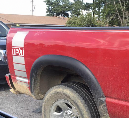 Kit d'autocollants vinyles avec bandes de texte personnalisées Racing arrière latérales pour Dodge Ram