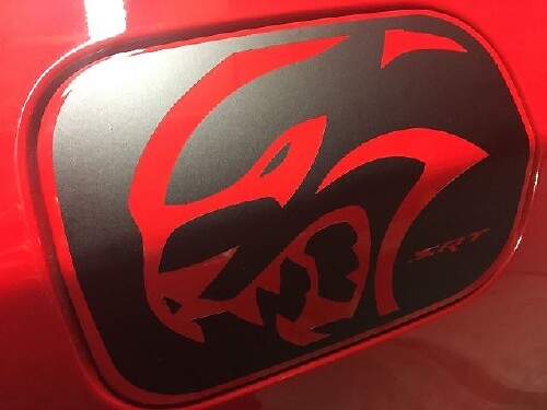 Dodge Charger HELLCAT SRT Gas Door Vinyl Overlay 2015+ Autocollant de décalcomanie Hemi Mopar