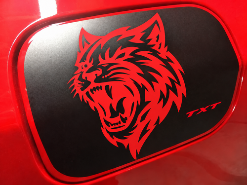 Autocollant en vinyle pour porte de carburant avec tête de chat TXT Arrière d'aile pour Dodge Charger
