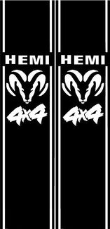 DODGE HEMI 4 x 4 RACING STRIPES vinyle autocollant autocollant emblème graphique Logo