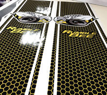 Jeu d'autocollants en vinyle à rayures en nid d'abeille Rumble Bee côté lit pour Dodge Ram 1500 2500_2