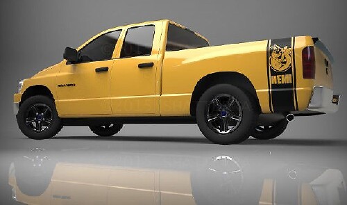 Autocollant vinyle Rumble Bee Hemi Stripes pour flanc de caisse de Dodge Ram 1500