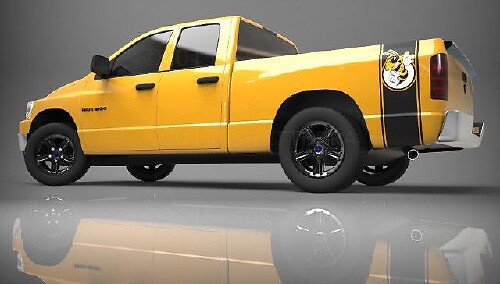 Autocollant en vinyle Rumble Bee Style Stripes pour le flanc de lit Dodge Ram 1500