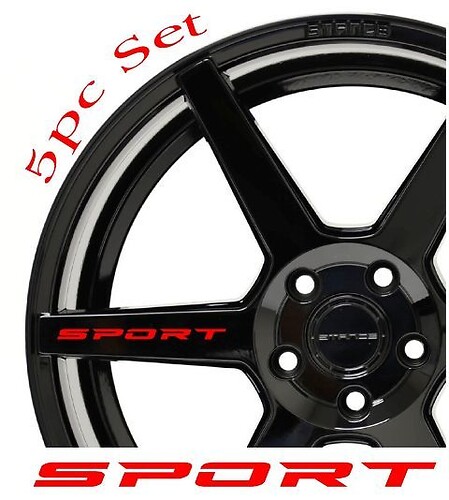 Autocollant Vinyle Lettrage Sport pour Jantes Roues de Voitures