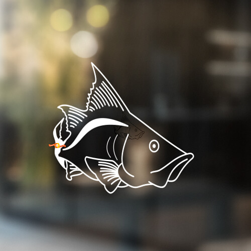 Autocollant Vinyle Universel Poisson Prédatueur