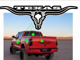 Tête de mort Texas Longhorn décalcomanie fenêtre arrière graphique camion autocollants hayon Inserts