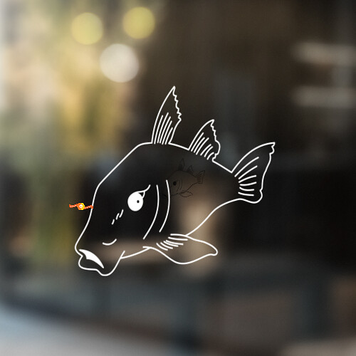 Autocollant mural en vinyle FISH Art pour fenêtre de salle de bain amovible #3

