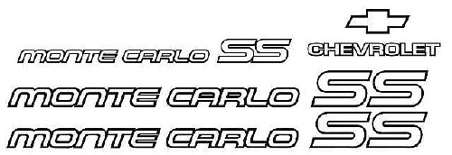 Kit d'autocollants en vinyle pour restauration Chevy Monte Carlo SS