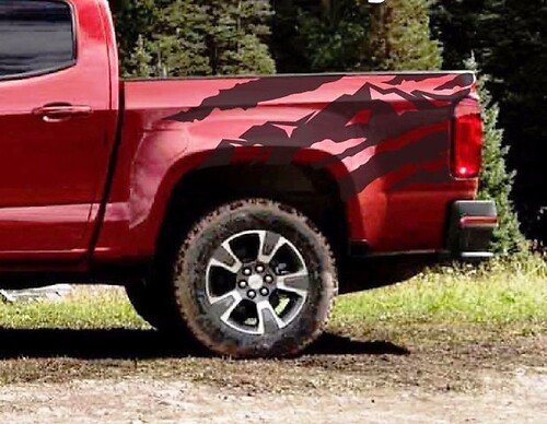 ANTERO Truck Bed Mountain Autocollants graphiques en vinyle à rayures 2015-2016 Chevy Colorado
