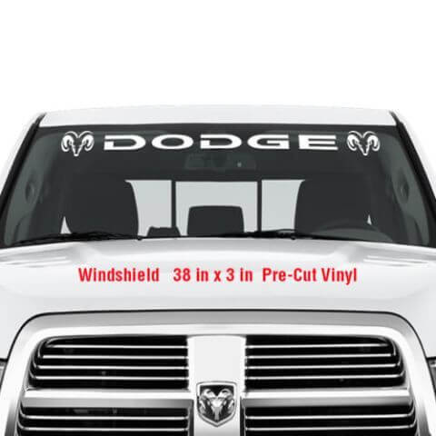Autocollant en vinyle pour pare-brise avec logo Dodge pour camion Dodge