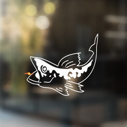 Autocollant Vinyle Universel Poisson Bar commun à Grande Bouche